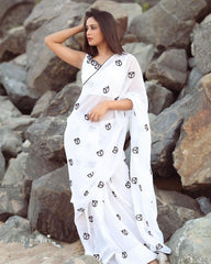 Effortless Elegance with White Georgette Saree