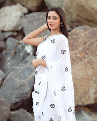 Effortless Elegance with White Georgette Saree