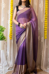 Lavender Chiffon Silk Saree