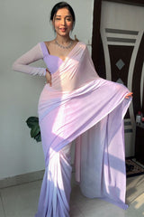 Lavender and Pink Georgette Saree
