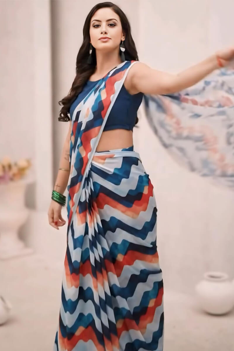 Multicolor Georgette Saree