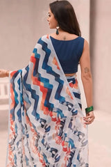 Multicolor Georgette Saree