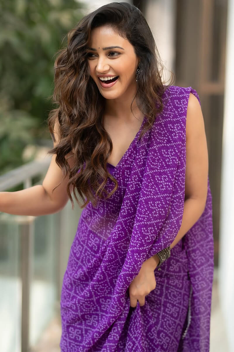 Purple Georgette Saree