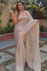 Grey Jimmy Choo Silk Saree