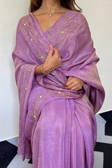 lavender Malai Satin Silk Saree