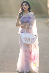 Off White Organza Silk Saree