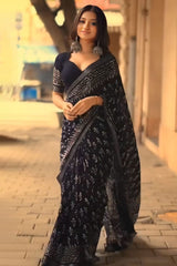 Black Cotton Saree
