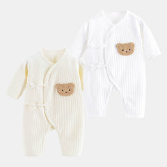 Side Knot Baby Romper Jumpsuit – 100% Cotton Unisex Outfit for Boys & Girls