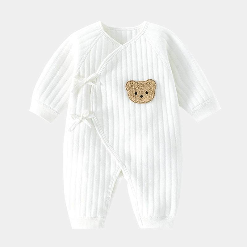 Side Knot Baby Romper Jumpsuit – 100% Cotton Unisex Outfit for Boys & Girls
