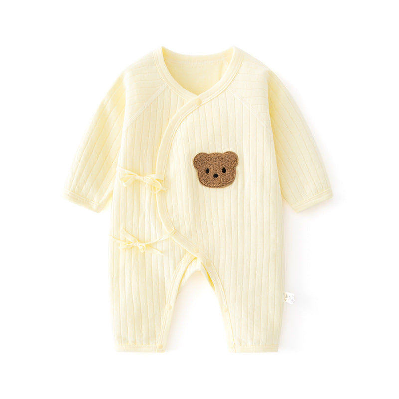 Side Knot Baby Romper Jumpsuit – 100% Cotton Unisex Outfit for Boys & Girls