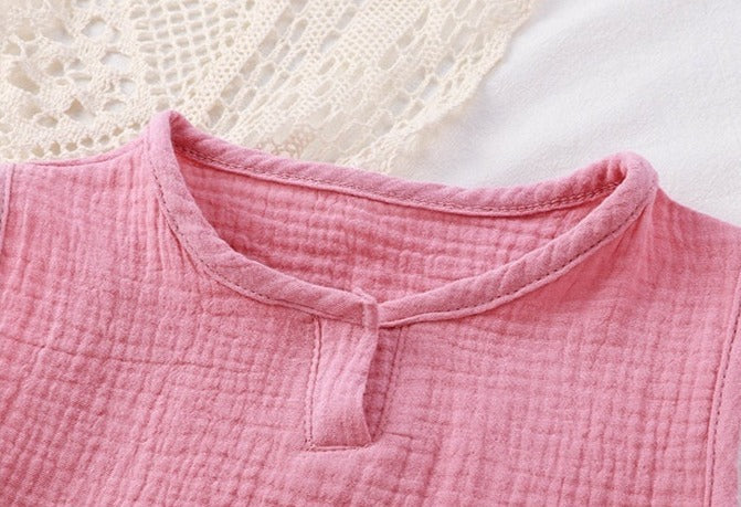 Sleeveless Girls Cotton Leisure Set – Soft & Breathable Summer Outfit for Kids