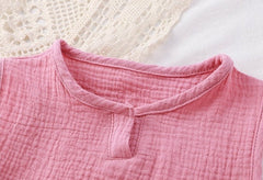 Sleeveless Girls Cotton Leisure Set – Soft & Breathable Summer Outfit for Kids