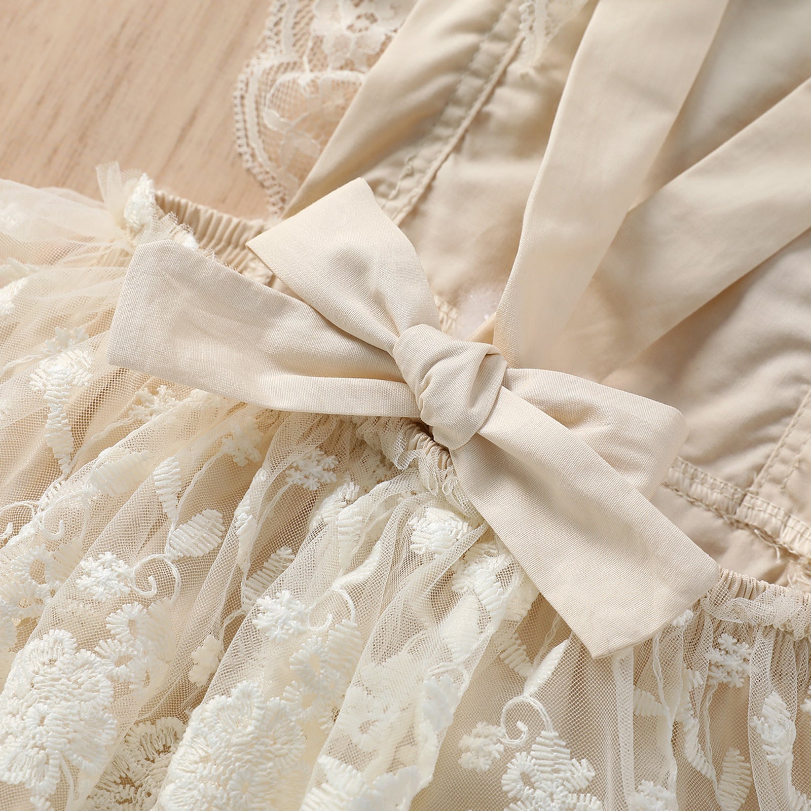 Sleeveless Lace Girls Romper Dress – Soft Cotton Lining
