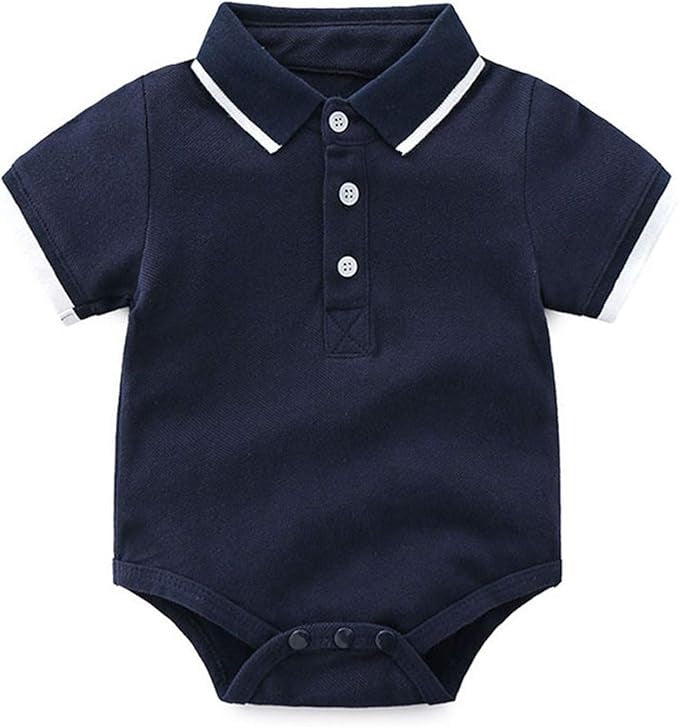 Smart Baby Boy Polo Romper with Shorts Set – 100% Cotton, Soft & Stylish Infant Outfit