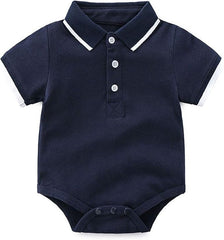 Smart Baby Boy Polo Romper with Shorts Set – 100% Cotton, Soft & Stylish Infant Outfit