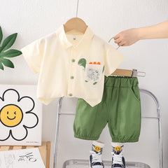 Smart Pocket Shirt and Bottom Set – 100% Cotton Boys’ Outfit, Comfortable & Stylish Two-Piece