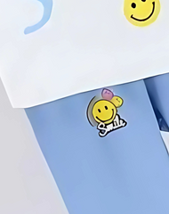 Smile All Day Girls Everyday Set – 100% Cotton Two-Piece Outfit, Comfortable & Playful Kidswear