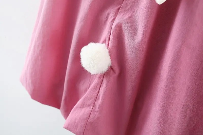 Sparkly Bunny Ears Girls Dress – Cotton Party Wear Outfit