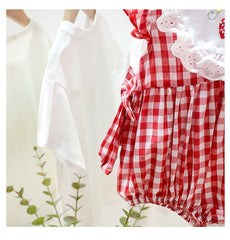 Strawberry Plaid Cotton Baby Girls Romper – Cute Summer Outfit