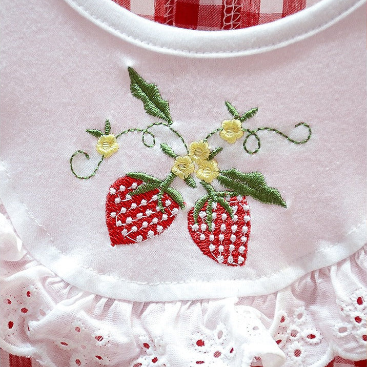 Strawberry Plaid Cotton Baby Girls Romper – Cute Summer Outfit