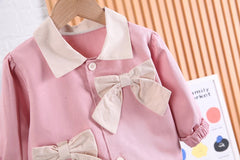 Stylish Bow Top and Flare Jeans Set for Girls – Cotton Outfit