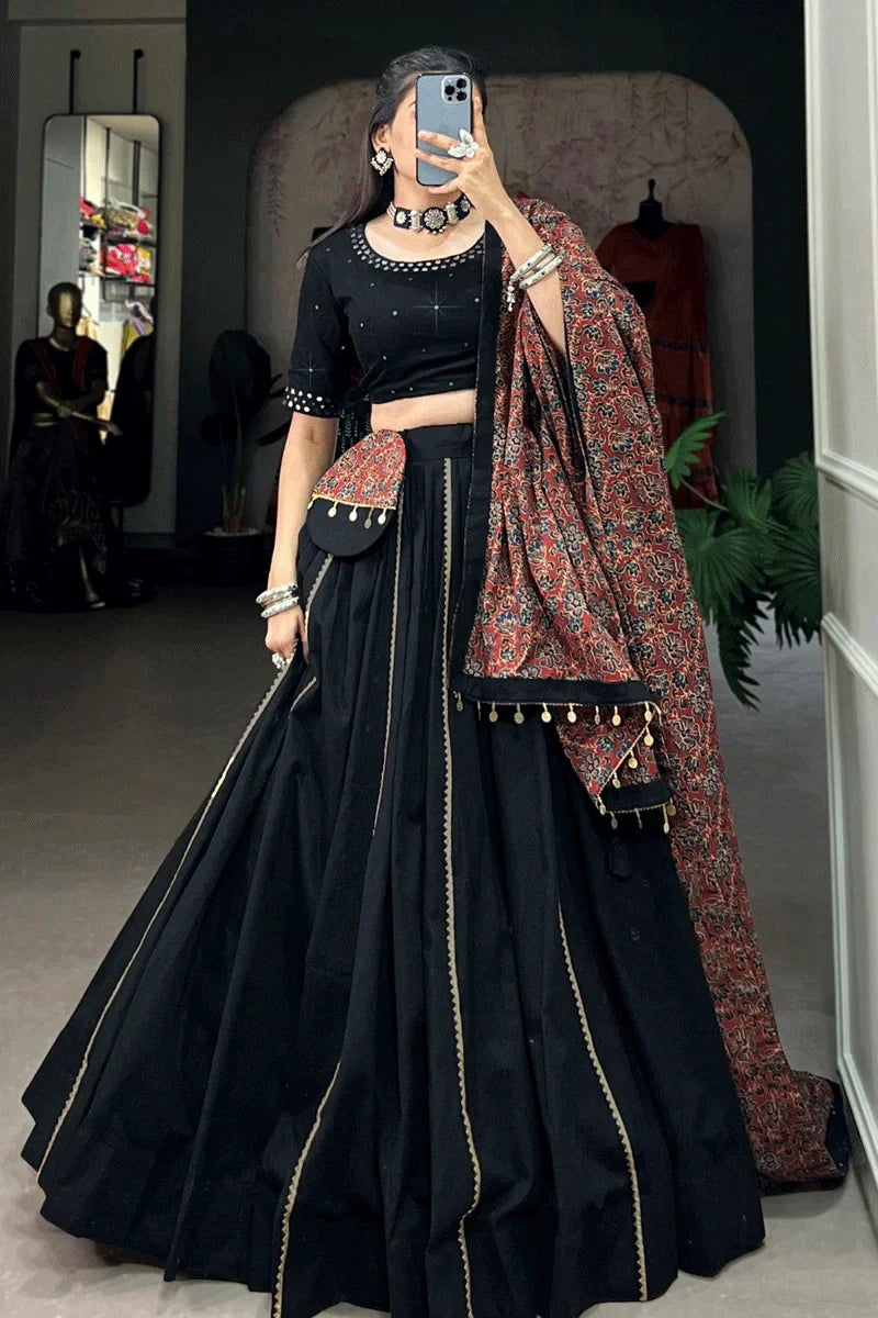 Heavy Flair Black Chaniya Choli For Navratri