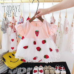 Sugar Mesh Sparkle Dress for Girls – Cotton Blend Party Wear