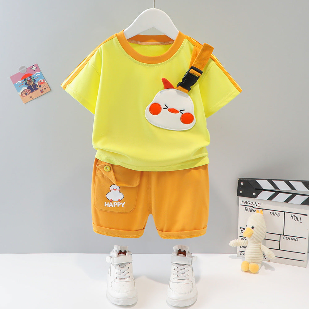 Teddy Attached Boys T-Shirt and Bottom Sets – Soft Cotton Kids’ Outfit, Comfortable & Playful