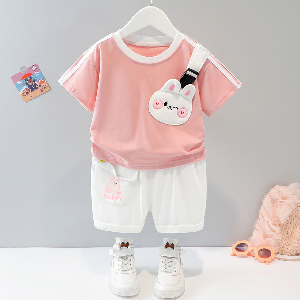 Teddy Attached Boys T-Shirt and Bottom Sets – Soft Cotton Kids’ Outfit, Comfortable & Playful