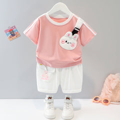 Teddy Attached Boys T-Shirt and Bottom Sets – Soft Cotton Kids’ Outfit, Comfortable & Playful