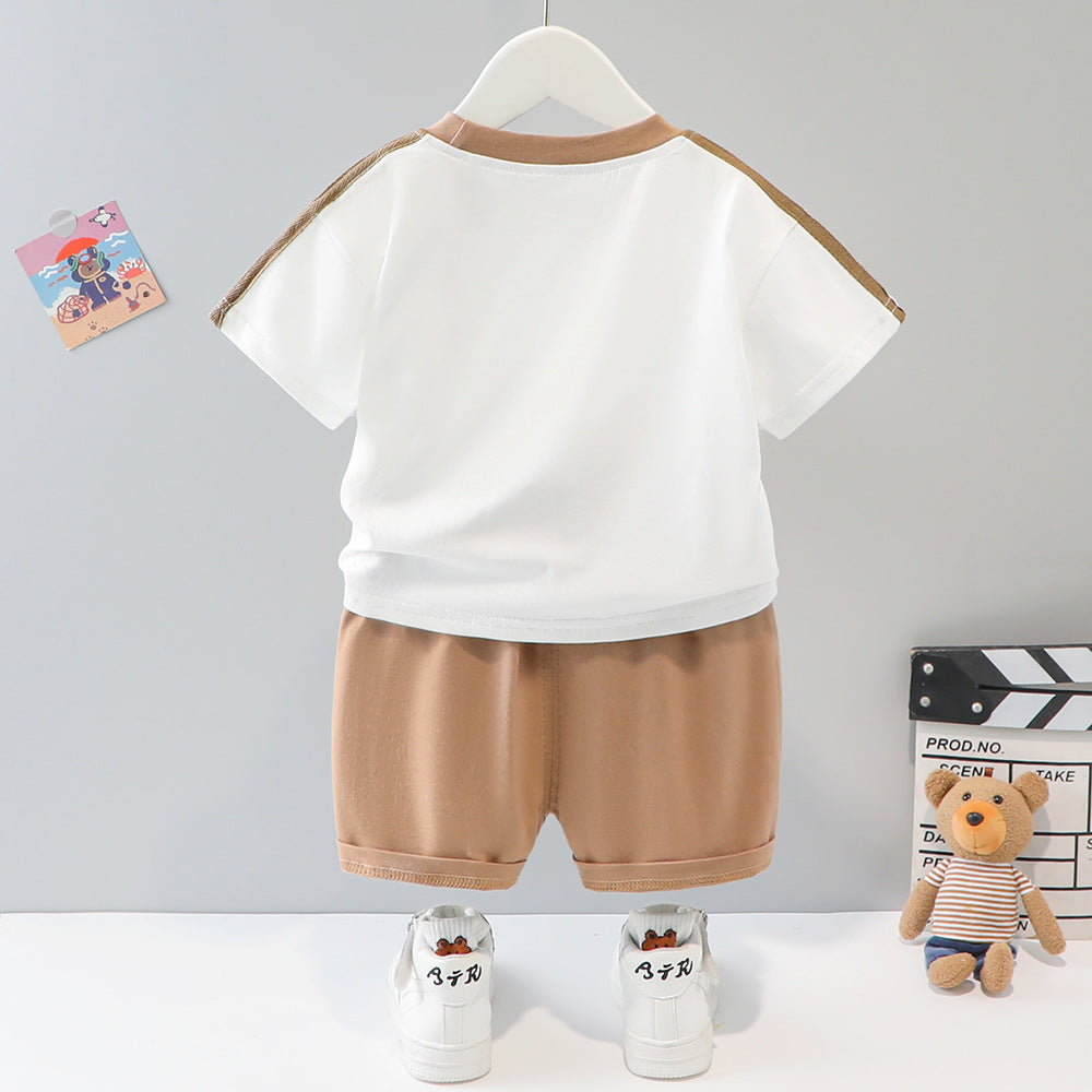 Teddy Attached Boys T-Shirt and Bottom Sets – Soft Cotton Kids’ Outfit, Comfortable & Playful