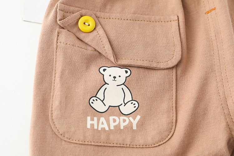 Teddy Attached Boys T-Shirt and Bottom Sets – Soft Cotton Kids’ Outfit, Comfortable & Playful