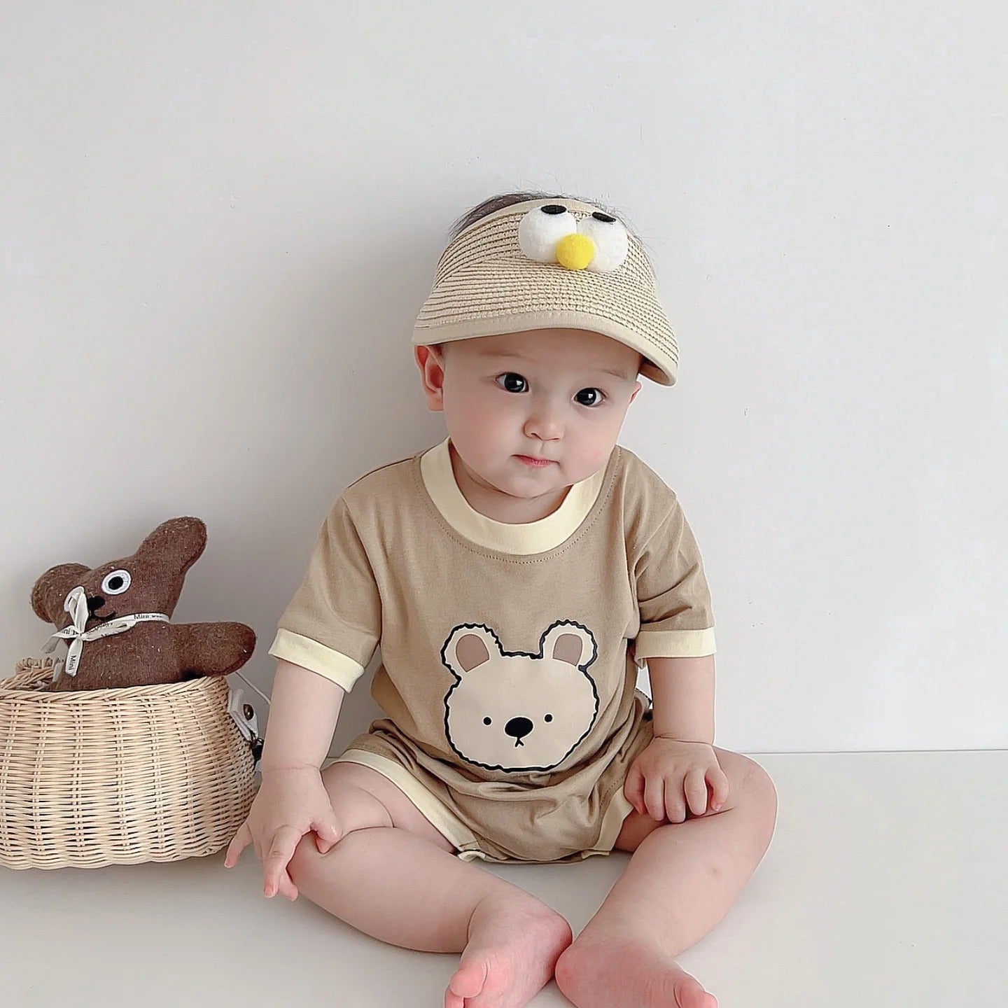 Teddy Bear Printed Baby Boys Romper – Soft Cotton Infant Outfit, Comfortable & Adorable