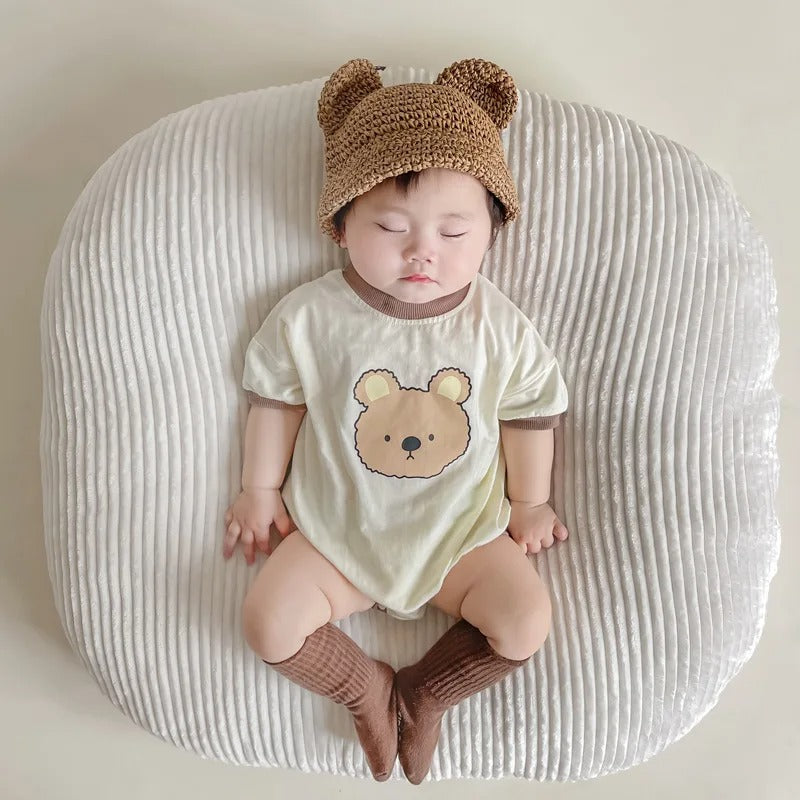Teddy Bear Printed Baby Boys Romper – Soft Cotton Infant Outfit, Comfortable & Adorable