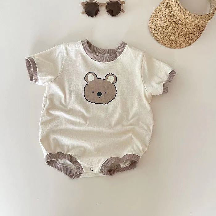 Teddy Bear Printed Baby Boys Romper – Soft Cotton Infant Outfit, Comfortable & Adorable