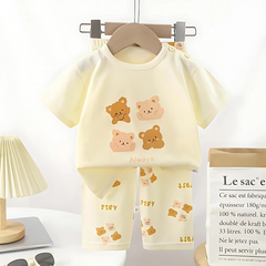 Teddy Dreams Girls Cotton Pyjama Set – Soft Sleepwear for Toddlers & Kids