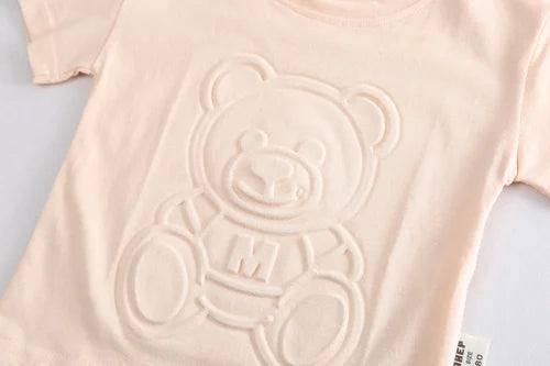 Teddy Embossed Boys Co-Ord Set – Cotton & Acetate Kids’ Outfit, Comfortable & Stylish Everyday Wear