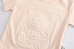 Teddy Embossed Boys Co-Ord Set – Cotton & Acetate Kids’ Outfit, Comfortable & Stylish Everyday Wear