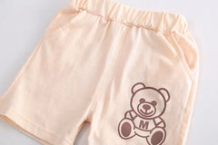 Teddy Embossed Boys Co-Ord Set – Cotton & Acetate Kids’ Outfit, Comfortable & Stylish Everyday Wear