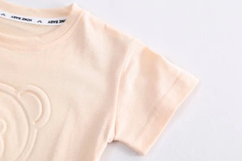 Teddy Embossed Boys Co-Ord Set – Cotton & Acetate Kids’ Outfit, Comfortable & Stylish Everyday Wear