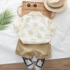 Teddy Tie Attached Boys Set – Soft Cotton Kids’ Outfit, Comfortable & Stylish for Special Occasions
