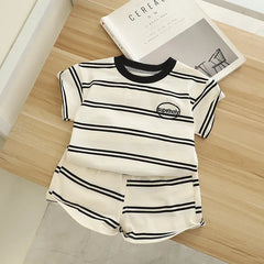 Timeless Tots Boys Striped Set – Soft Cotton Summer Outfit for Kids, Comfortable & Stylish