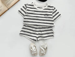 Timeless Tots Boys Striped Set – Soft Cotton Summer Outfit for Kids, Comfortable & Stylish