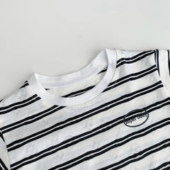 Timeless Tots Boys Striped Set – Soft Cotton Summer Outfit for Kids, Comfortable & Stylish