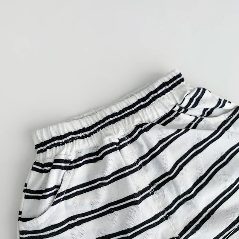 Timeless Tots Boys Striped Set – Soft Cotton Summer Outfit for Kids, Comfortable & Stylish