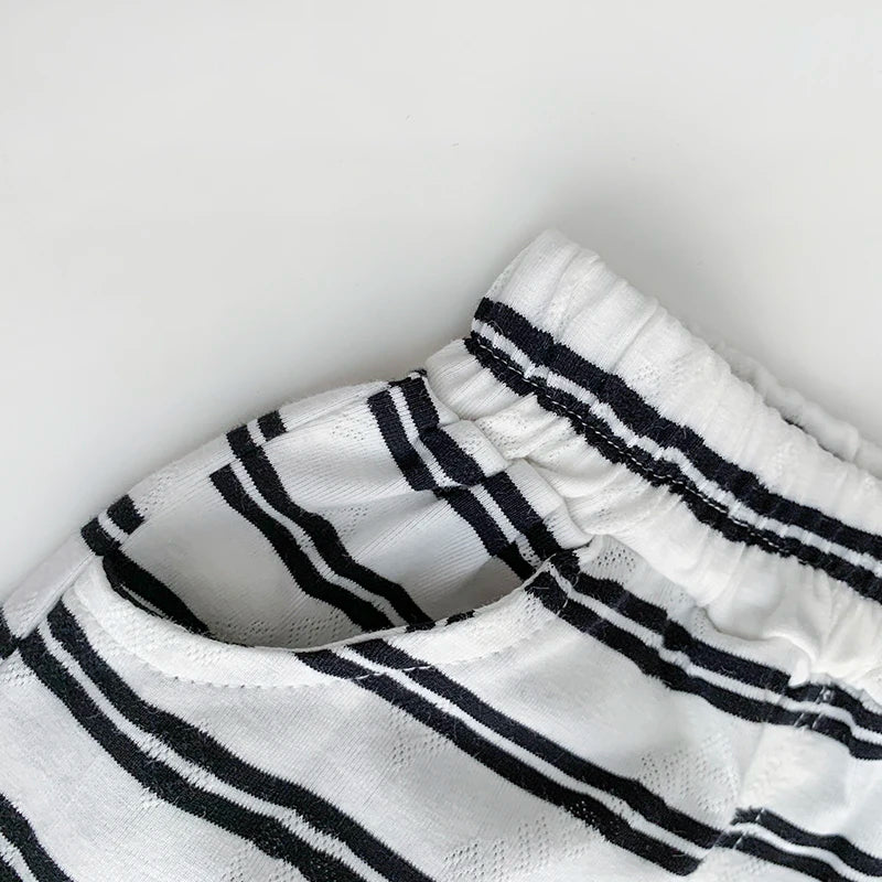 Timeless Tots Boys Striped Set – Soft Cotton Summer Outfit for Kids, Comfortable & Stylish