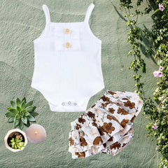 Tiny Twirls Girls Romper Set – Soft Cotton Blend Playwear