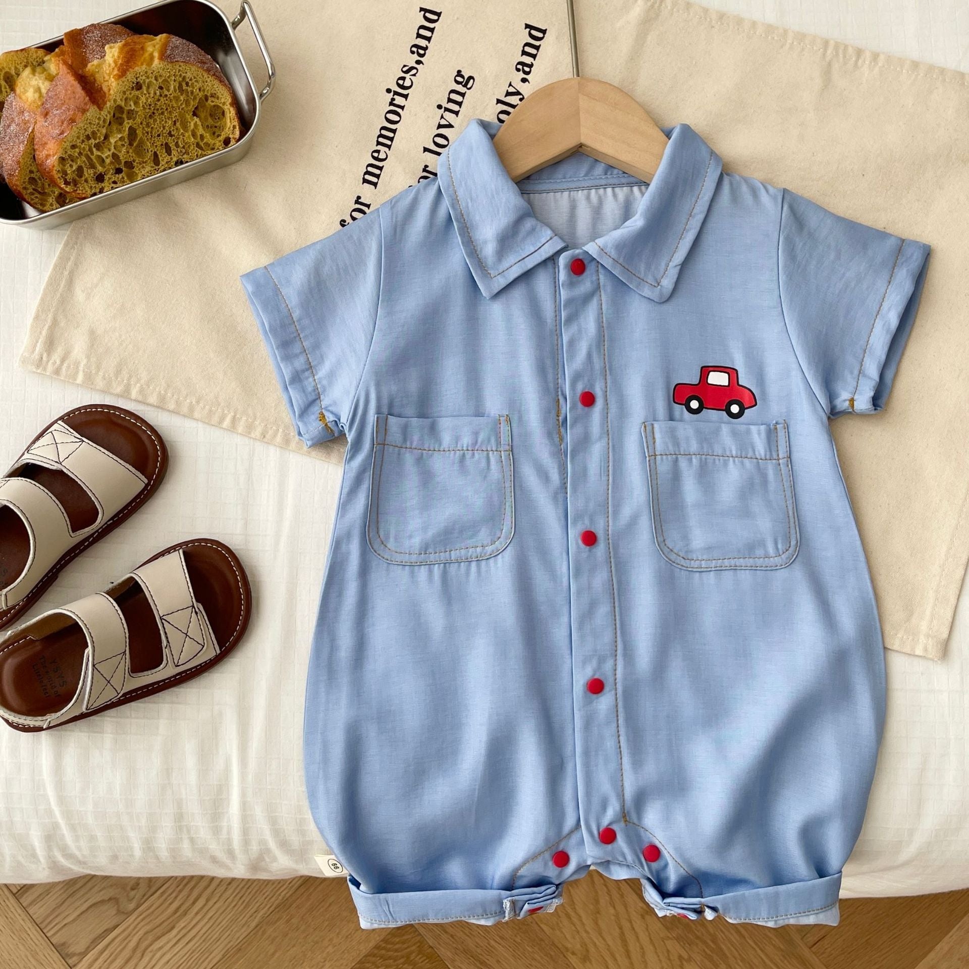 Travel Theme Baby Romper – Unisex Boys & Girls Cotton Blend Outfit