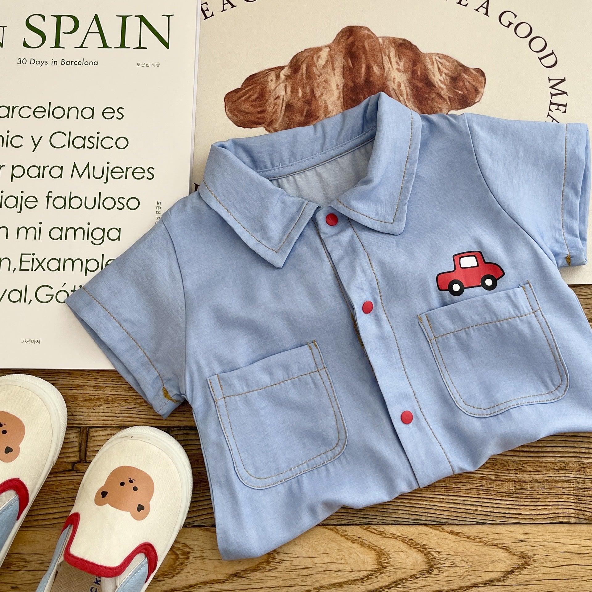 Travel Theme Baby Romper – Unisex Boys & Girls Cotton Blend Outfit
