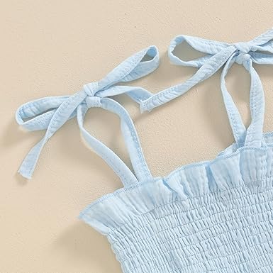 Trendy Knot Girls Blue Top and Pant Set – Stylish Cotton Outfit for Kids